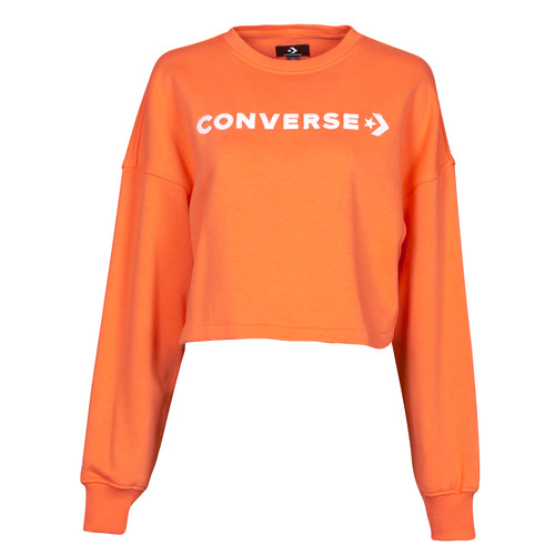 Textil Mulher Sweats T-Shirt Converse EMBROIDERED WORDMARK CREW Laranja