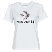 Textil Mulher T-Shirt mangas curtas pro Converse STAR CHEVRON HYBRID FLOWER INFILL CLASSIC TEE Branco