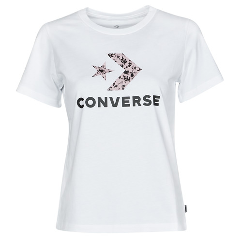 Textil Mulher T-Shirt mangas curtas Converse Smith STAR CHEVRON HYBRID FLOWER INFILL CLASSIC TEE Branco