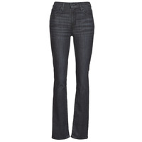 Textil Mulher Calças leather Jeans Levi's 725 HIGH RISE STRAIGHT Preto