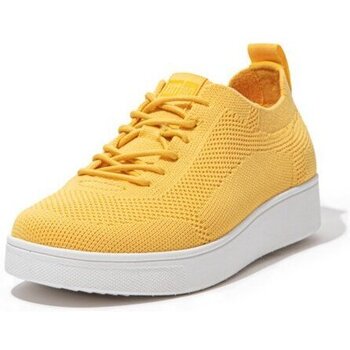 Sapatos Mulher Sapatilhas FitFlop RALLY TONAL KNIT SNEAKERS SUNSHINE YELLOW Preto