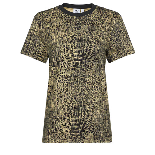 Textil Mulher D2 Stencil Jersey T-shirt adidas Originals TEE Preto / Castanho