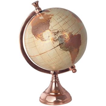 Casa Estatuetas Signes Grimalt Globe World Map Dourado Castanho