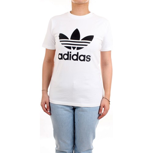 Textil Mulher T-Shirt mangas curtas zipper adidas Originals GN2899 Branco
