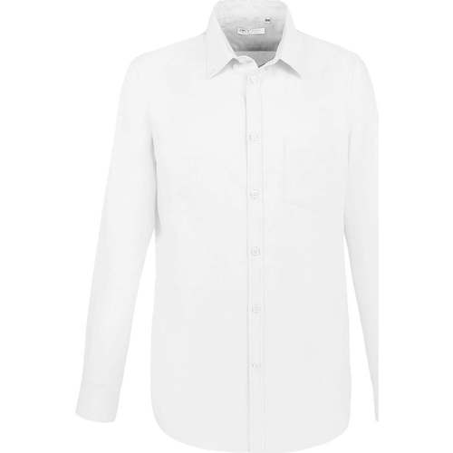 Textil Homem Camisas mangas comprida Sols BOSTON FIT BLANCO Branco