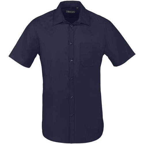Textil Homem Camisas mangas comprida Sols BRISTOL FIT Azul Oscuro Azul