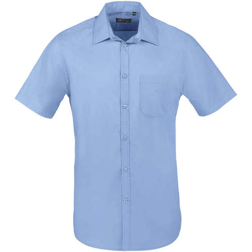 Textil Homem Camisas mangas comprida Sols BRISTOL FIT Azul Medio-CAMISA POPELÍN HOMBRE MANGA CORTA Azul