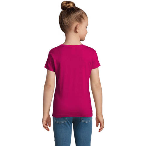 Sols CHERRY Fucsia-CAMISETA NIÑA 100% algodón semi-peinado Ringspun Bordô