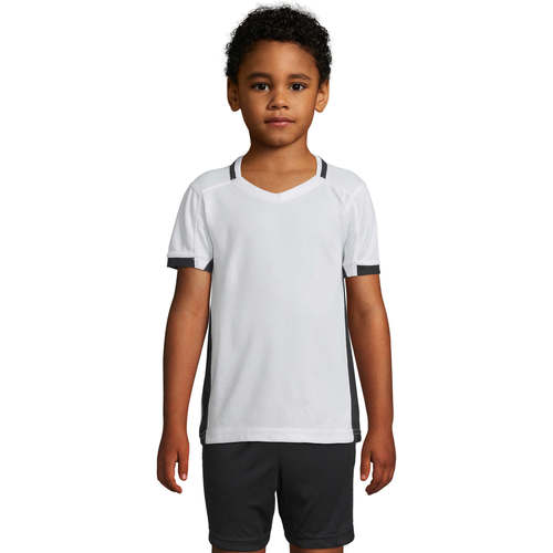 Textil Criança Regent Fit Camiseta Manga Sols CLASSICO KIDS Blanco Negro Branco