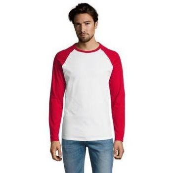 Textil Homem T-shirt mangas compridas Sols FUNKY LSL Blanco Rojo Rojo