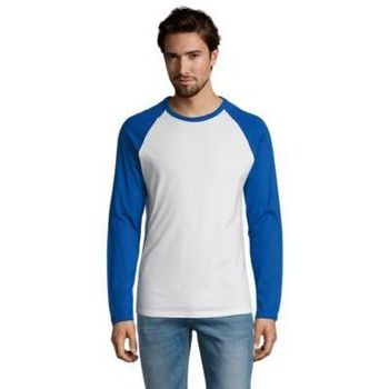 Textil Homem T-shirt mangas compridas Sols FUNKY LSL Blanco Azul Royal Azul