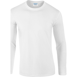 Textil Homem T-shirt mangas compridas Gildan 64400 Branco