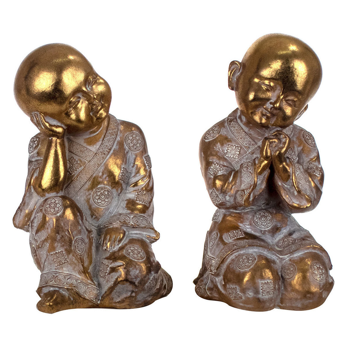 Casa Estatuetas Signes Grimalt Buda Set 2 Unidades Ouro