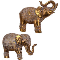 Casa Estatuetas Signes Grimalt Elefante Set 2 Unidades Ouro