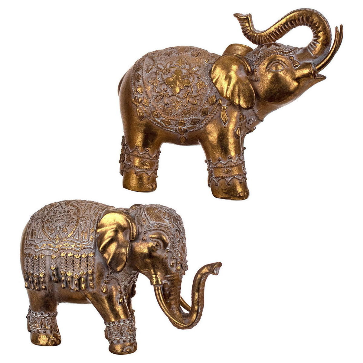 Casa Estatuetas Signes Grimalt Elefante Set 2 Unidades Ouro