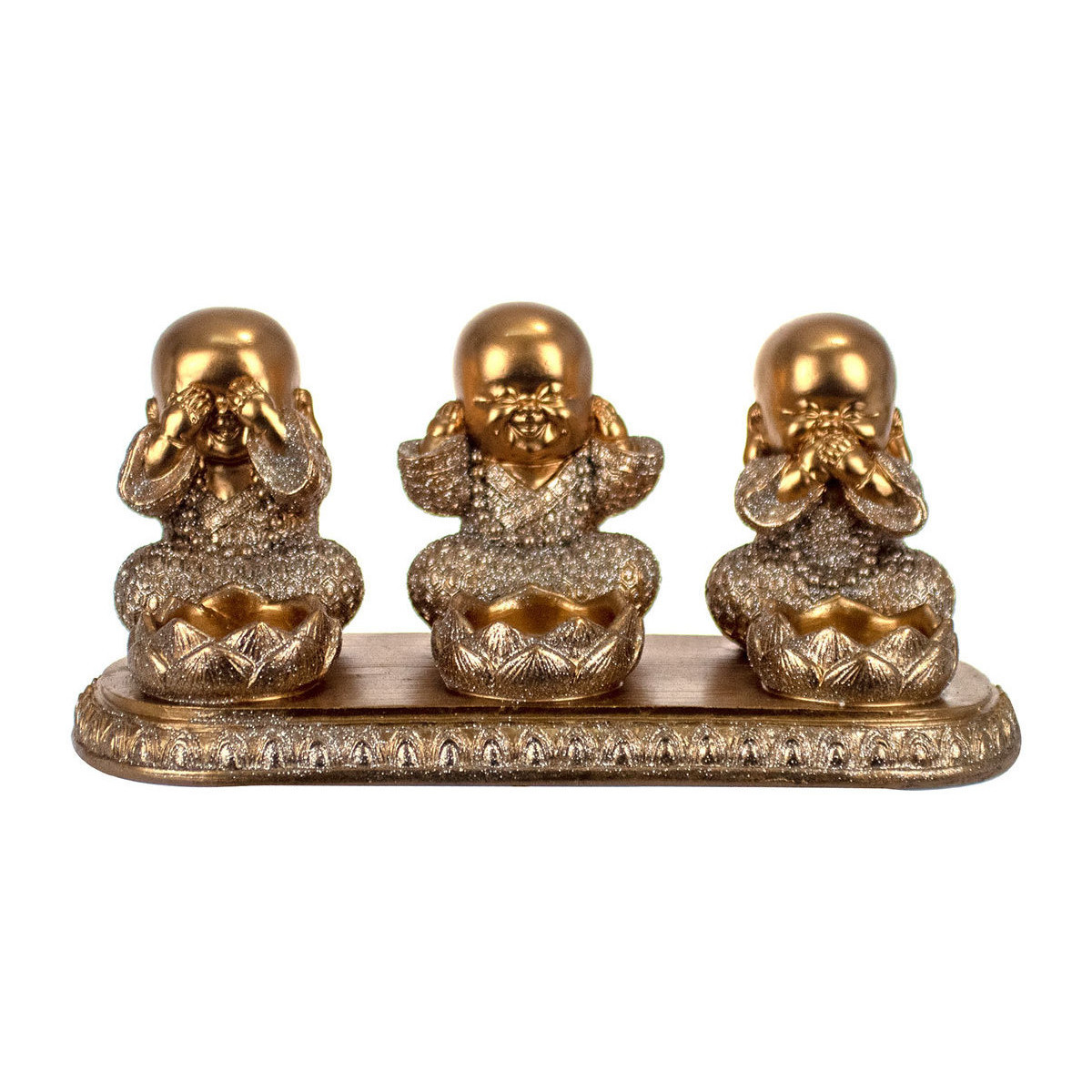Casa Estatuetas Signes Grimalt Figura 3 Budas Set 3 U Ouro