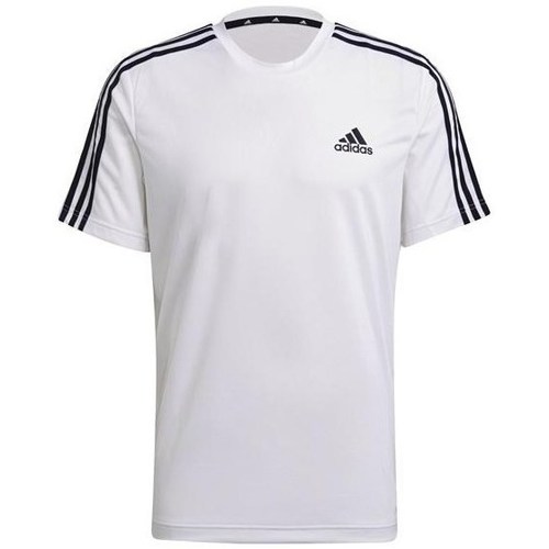 Textil Homem Mamalicious Weißes T-Shirt mit Schößchensaum adidas Originals Aeroready Designed TO Move Sport 3STRIPES Tee Branco