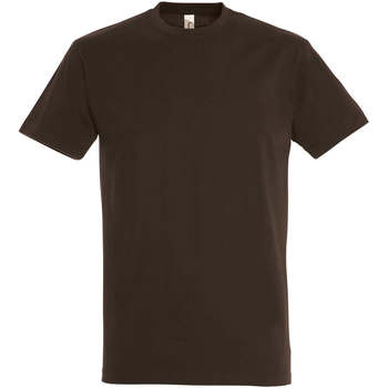 Textil Mulher T-Shirt mangas curtas Sols IMPERIAL camiseta color Chocolate Castanho
