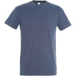 Textil Mulher T-Shirt gentleman mangas curtas Sols IMPERIAL camiseta color Denim Azul