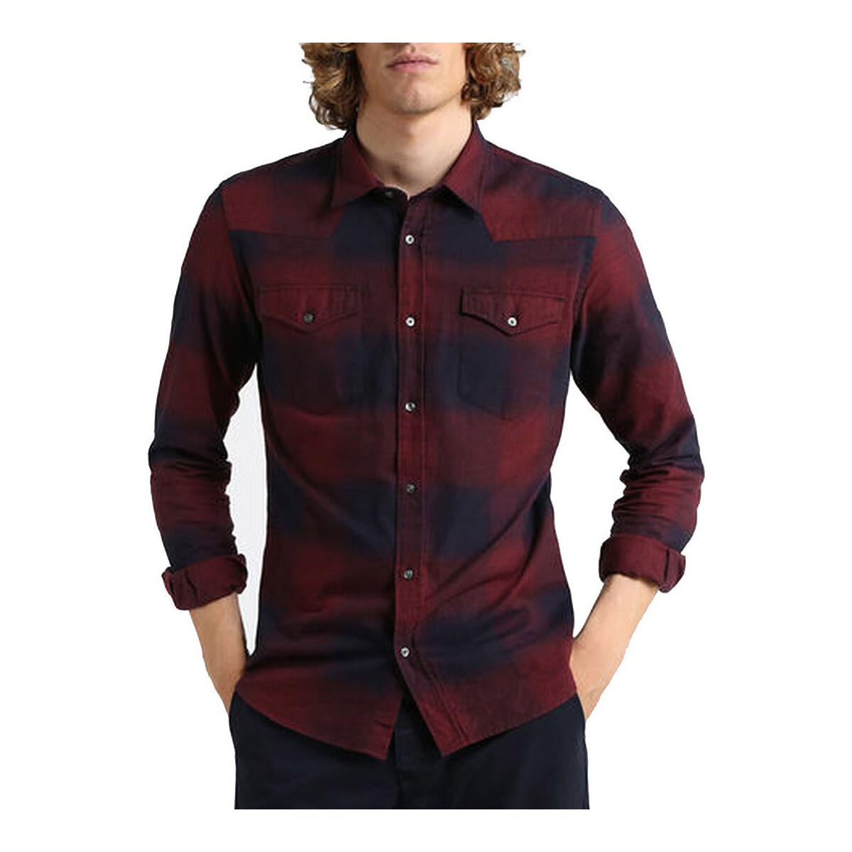 Textil Homem Camisas mangas comprida Woolrich W0CAM0683 Vermelho