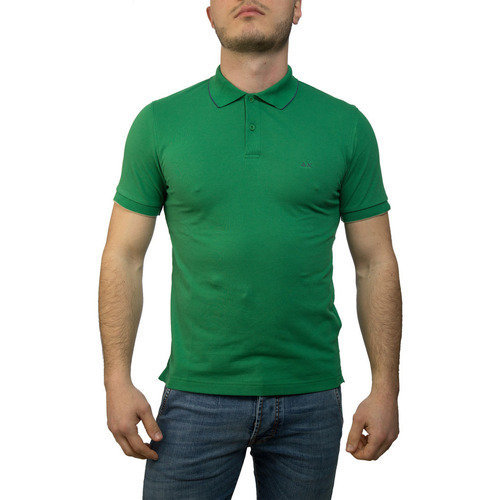 Textil Homem Billionaire chest logo-crest polo shirt Sun68 A19106 Verde