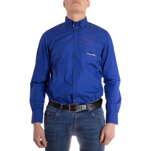 Textil Homem Camisas mangas comprida Vestuário homem a menos de 60 CRE608008799M Azul