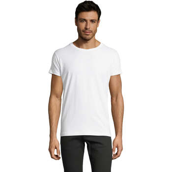 Textil Homem T-Shirt mangas curtas Sols Camiseta IMPERIAL FIT color Blanco Blanco