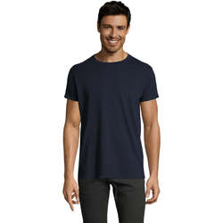 Textil Homem T-Shirt mangas curtas Sols Camiseta IMPERIAL FIT color French Marino Azul