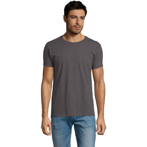 Textil Homem T-Shirt mangas curtas Sols Camiseta IMPERIAL FIT color Gris oscuro Cinza
