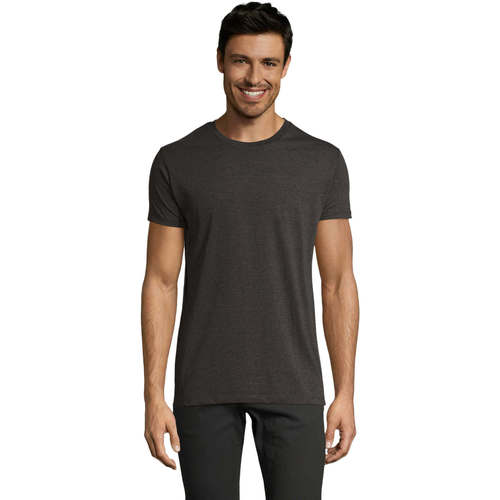 Textil Homem T-Shirt mangas curtas Sols Camiseta IMPERIAL FIT color Antracita Cinza