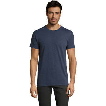 Textil Homem T-Shirt mangas curtas Sols Camiseta IMPERIAL FIT color Denim Azul