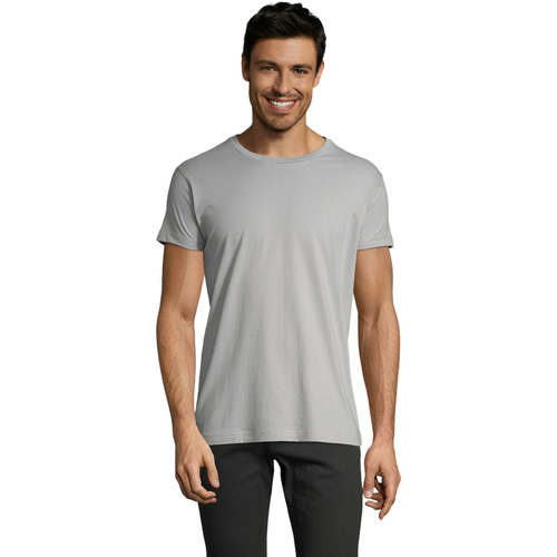 Textil Homem T-Shirt mangas curtas Sols Camiseta IMPERIAL FIT color Gris  puro Cinza