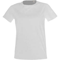 Textil Mulher T-Shirt mangas curtas Sols Camiseta IMPERIAL FIT color Blanco Branco