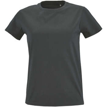Textil Mulher T-Shirt mangas curtas Sols Camiseta IMPERIAL FIT color Gris oscuro Gris