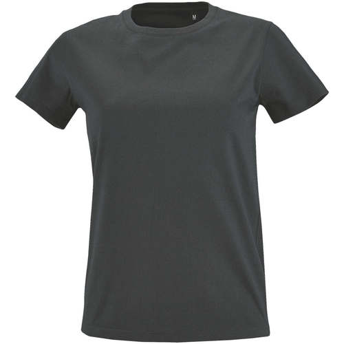 Textil Mulher T-Shirt mangas curtas Sols Camiseta IMPERIAL FIT color Gris oscuro Cinza