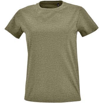 Textil Mulher T-Shirt mangas curtas Sols Camiseta IMPERIAL FIT color Caqui Kaki