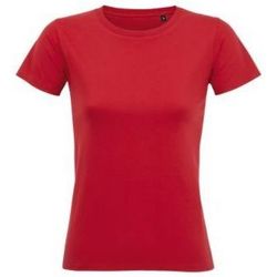 Textil Mulher T-Shirt mangas curtas Sols Camiseta IMPERIAL FIT color Rojo Vermelho