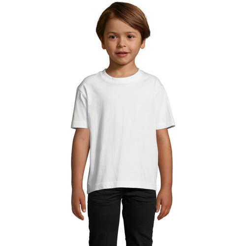 Textil ASHnça T-Shirt mangas curtas Sols Camista infantil color blanco Branco