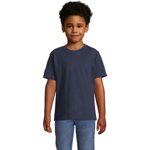 Textil ASHnça T-Shirt mangas curtas Sols Camista infantil color French Marino Azul