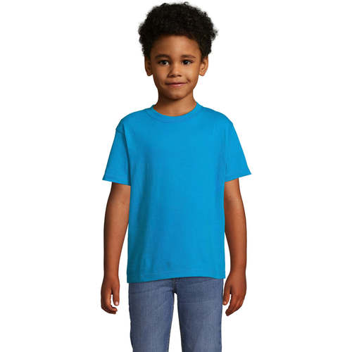 Textil Criança Regent Fit Camiseta Manga Sols Camista infantil color Aqua Azul