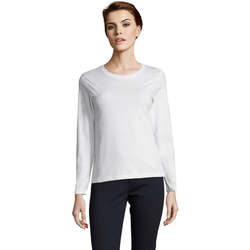 Textil Mulher T-shirt mangas compridas Sols Camiseta imperial Women Branco