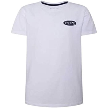 Textil Rapaz T-Shirt mangas curtas Pepe JEANS mesh  Branco