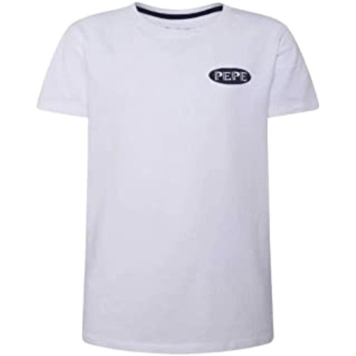 Textil Rapaz T-Shirt mangas curtas Pepe mum jeans  Branco
