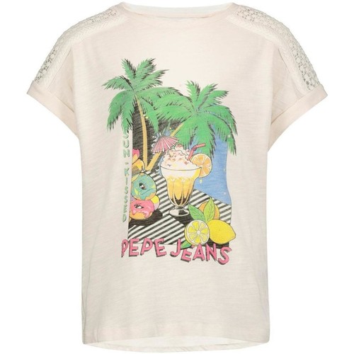 Textil Rapariga MARC JACOBS THE CROPPED LEGGINGS WITH LOGO Pepe jeans  Branco