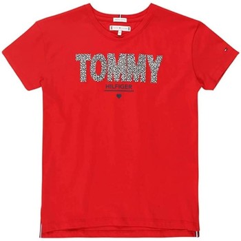 Textil Rapariga T-Shirt mangas curtas Tommy Hilfiger  Vermelho