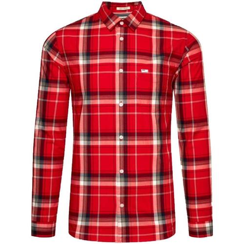 Textil Homem Camisas mangas comprida Tommy Hilfiger  Vermelho