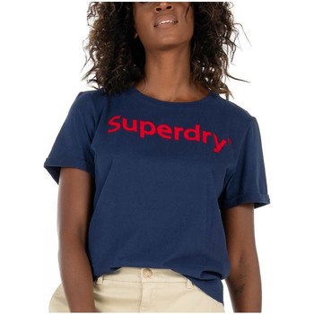 Textil Mulher teddy graphic-print hoodie Superdry  Azul