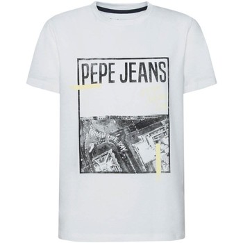 Textil Rapaz T-Shirt mangas leggingss Pepe may JEANS  Branco