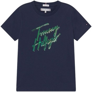 Textil Rapariga T-Shirt mangas curtas Tommy Hilfiger  Azul