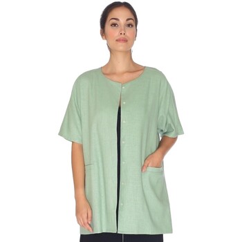 Textil Mulher Casacos Pepaloves Casaco Linen - Green Verde